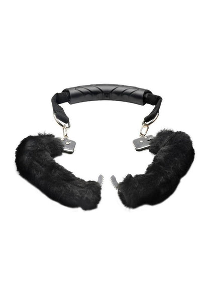 Master Series Furry Handcuffs with Handle
