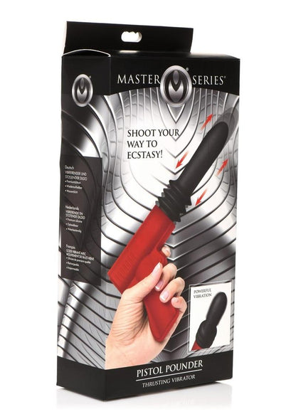 Master Series Pistol Pounder Thrusting &amp; Vibrating Silicone Dildo