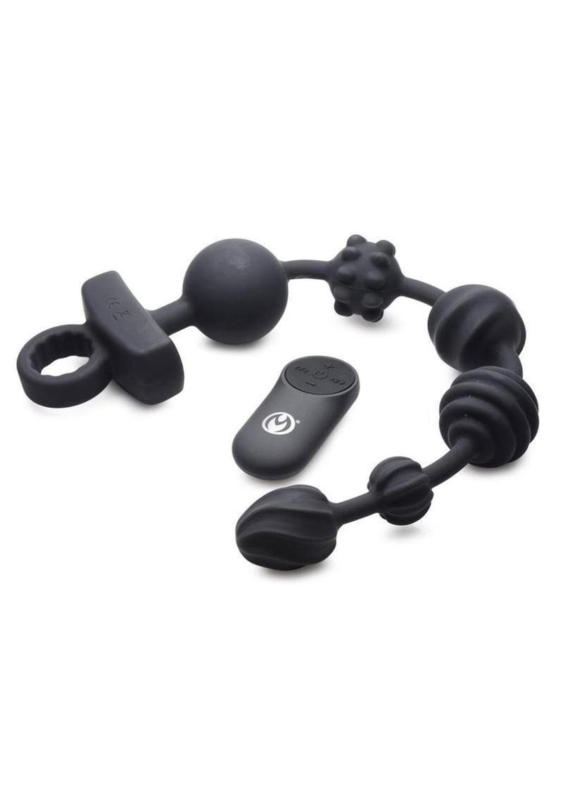 Master Series 21X Dark Rattler Vibrating Silicone Anal Beads