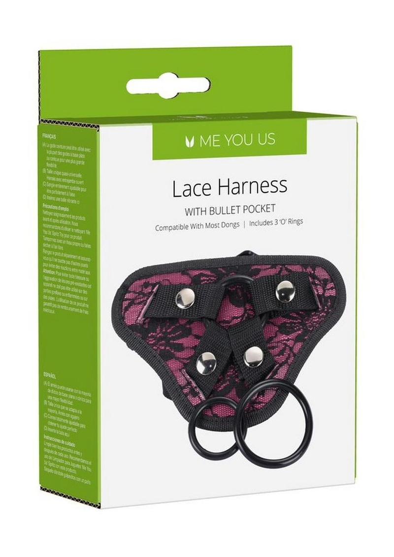Me You Us Lace Harness with Bullet Pocket Strap-On Harness