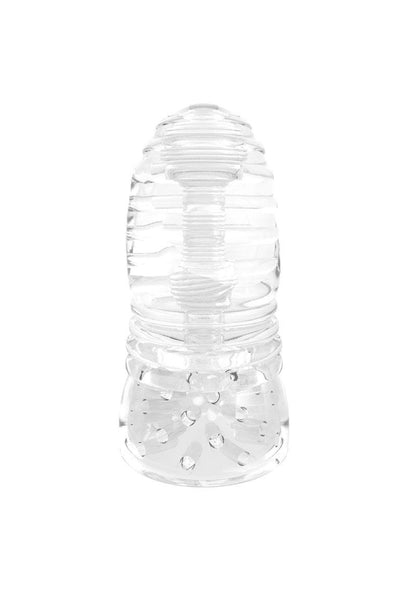 Glacier Dual End Stroker Clear Masturbator with Multi-Textured Sides