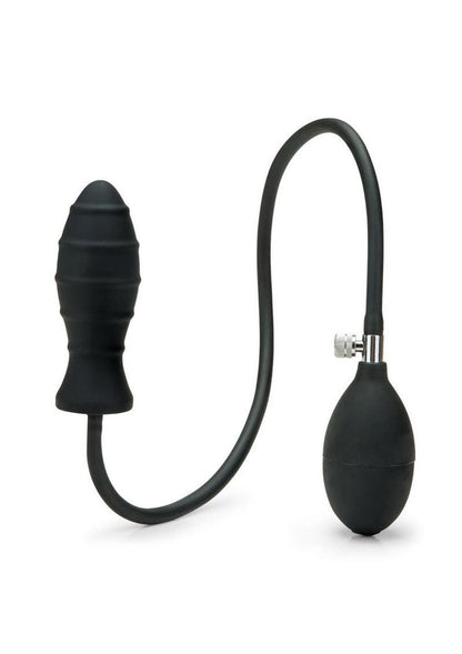Me You Us Black Inflatable Anal Plug Soft Silicone Quick Release Valve