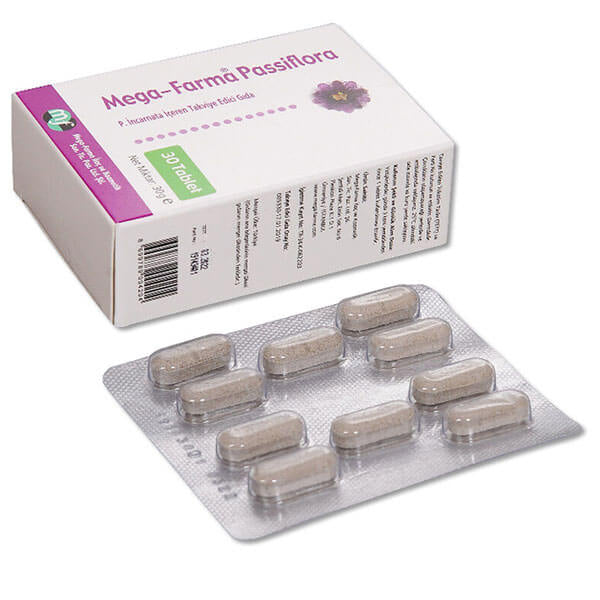 Mega Farma Passiflora Calming Dietary Supplement 30 Tablets