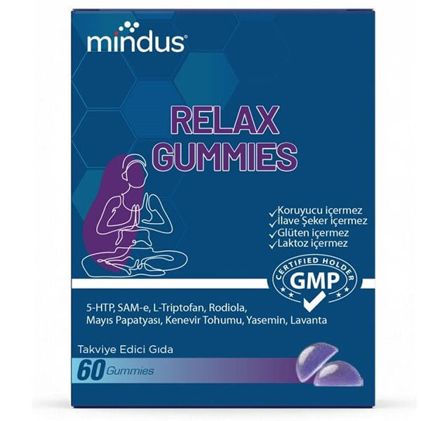 Mindus Relax Gummy for Daily Calm 60 Count