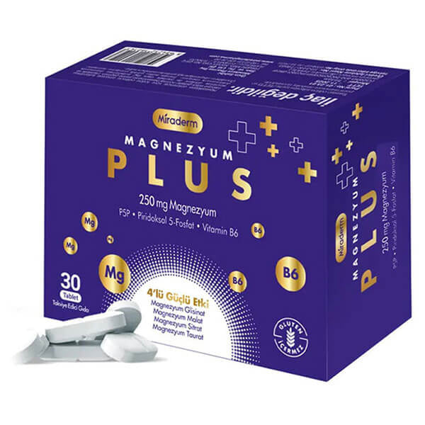 Miraderm Magnesium Plus Daily Dietary Supplement - 30 Tablets