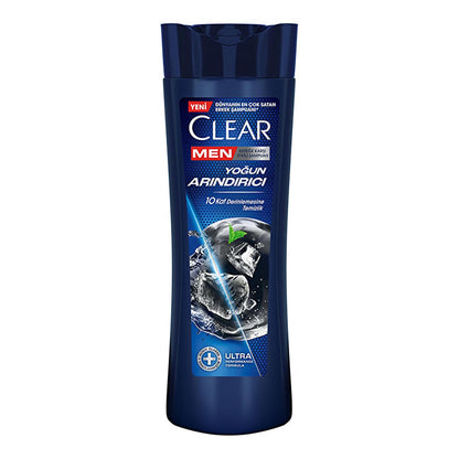 Clear Men: Intense Clean Anti-Dandruff Charcoal Shampoo - Deeply Cleanses Oily, Itchy Scalp &amp; Controls Dandruff for Men - 11.83 fl oz