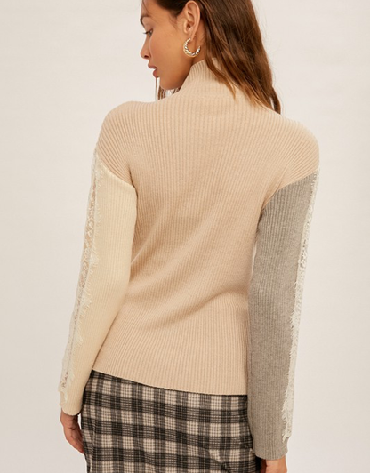 Lottie Lace Sleeve Sweater