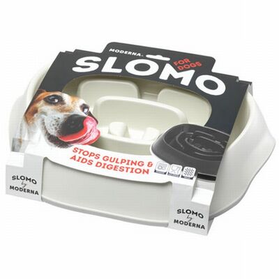 Moderna Slomo Slow Feeder Dog Bowl White 950 ml