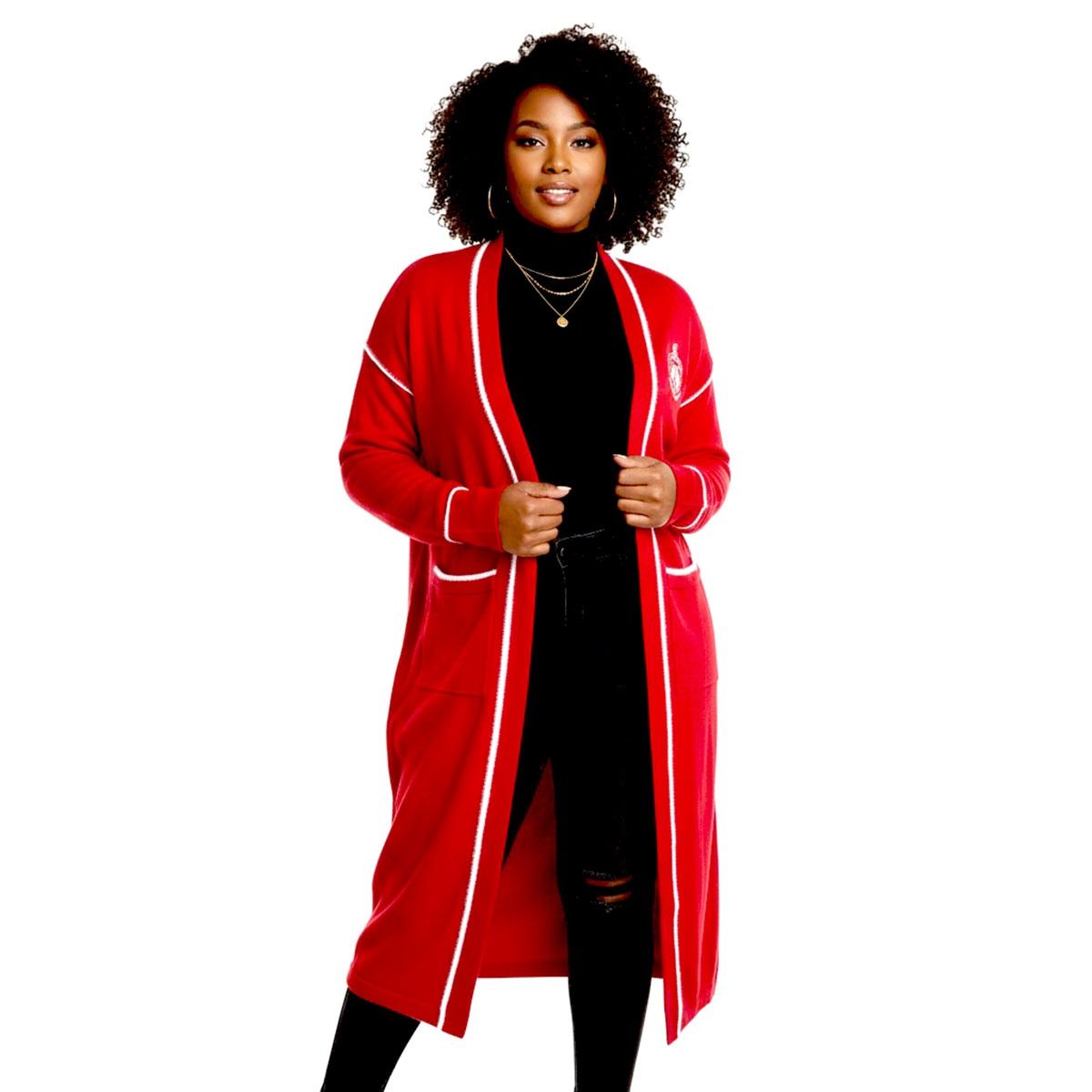 Delta Sigma Theta Sorority Long Duster Cardigan – Plus Size 3XL
