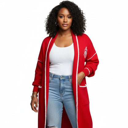 Delta Sigma Theta Sorority Long Duster Cardigan – Plus Size 3XL