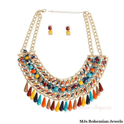 Multi Bead Boho Necklace