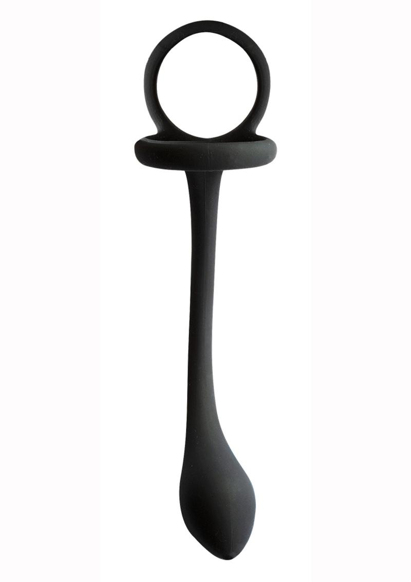 Silicone Cock Ring with Weighted Plug