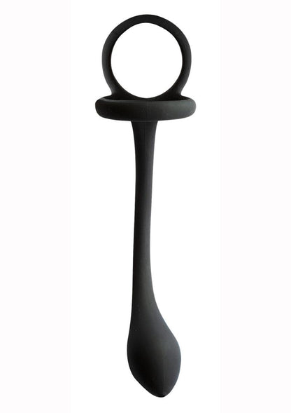 Silicone Cock Ring with Weighted Plug