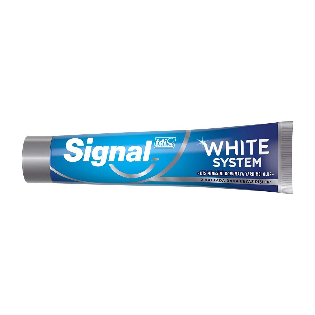 Signal White System Original Whitening Toothpaste - Natural Whitening Ingredients, Gentle on Teeth &amp; Gums - 2.54 fl oz
