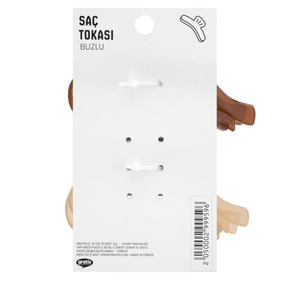 Eklips 2-Piece Frosted Ribbon Hair Clips in Brown &amp; Beige