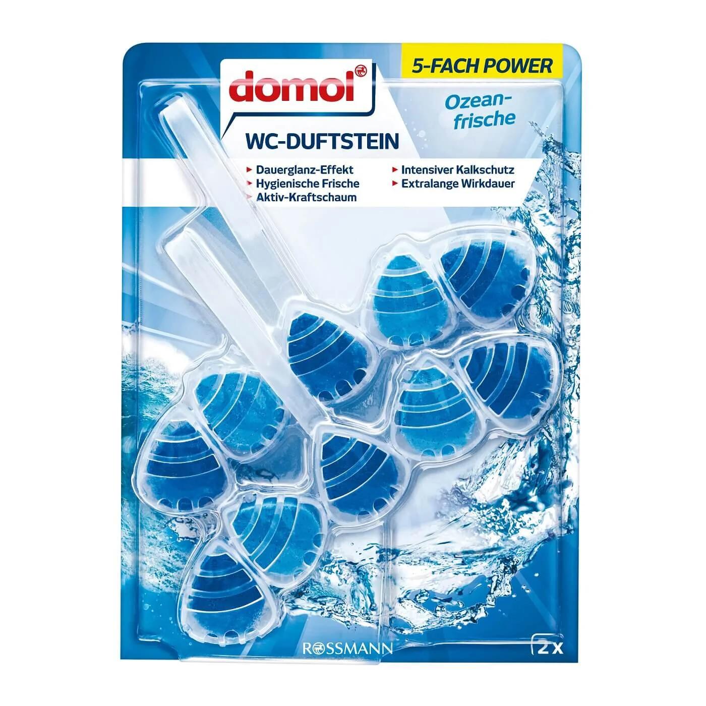 Domol Ocean Fresh Toilet Rim Block for Odor Control 110g