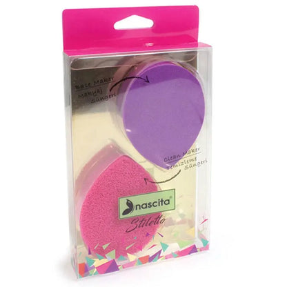 Nascita Stiletto Mini Makeup &amp; Cleansing Sponge Set 2-Pack