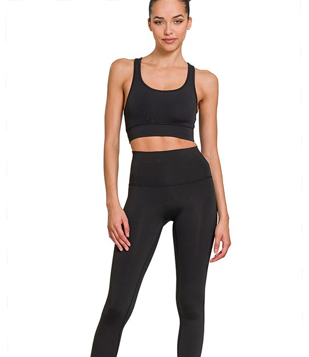 Athletic Racerback Scoop Neck Tank - Black