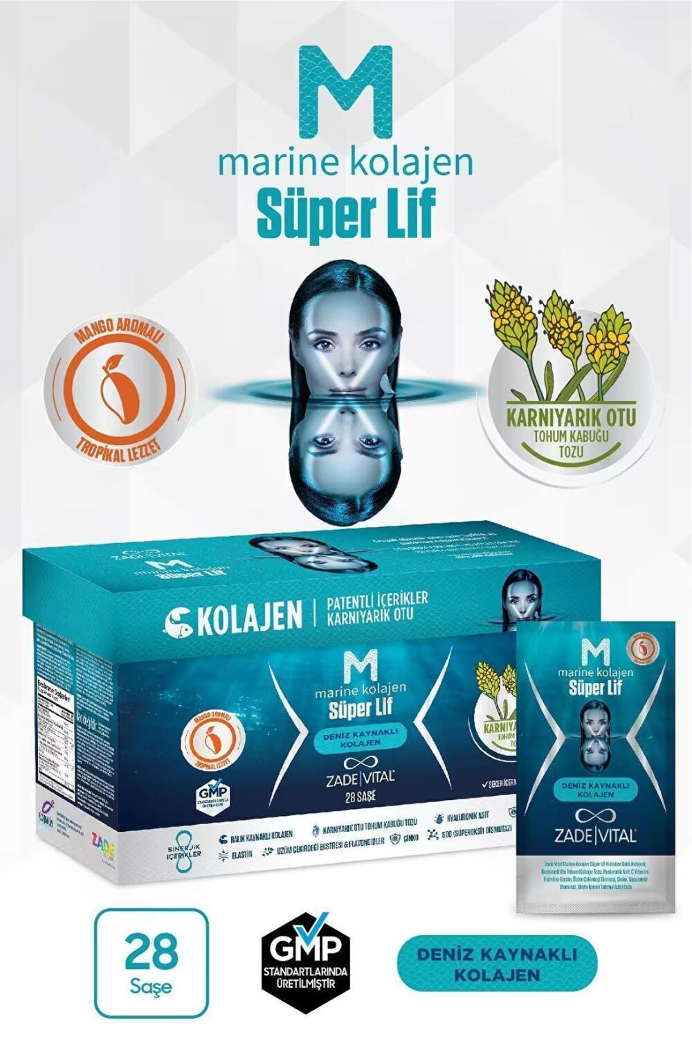 Zade Vital Marine Collagen Dietary Supplement Powder - Anti-Aging, Skin &amp; Joint Health Support