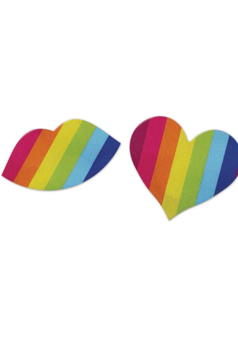 Nipplicious Rainbow Heart Self-Adhesive Nipple Pasties 2 Pairs