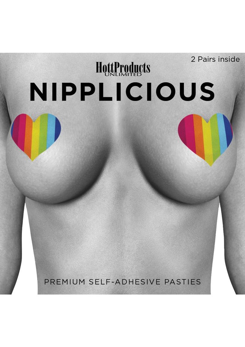 Nipplicious Rainbow Heart Self-Adhesive Nipple Pasties 2 Pairs