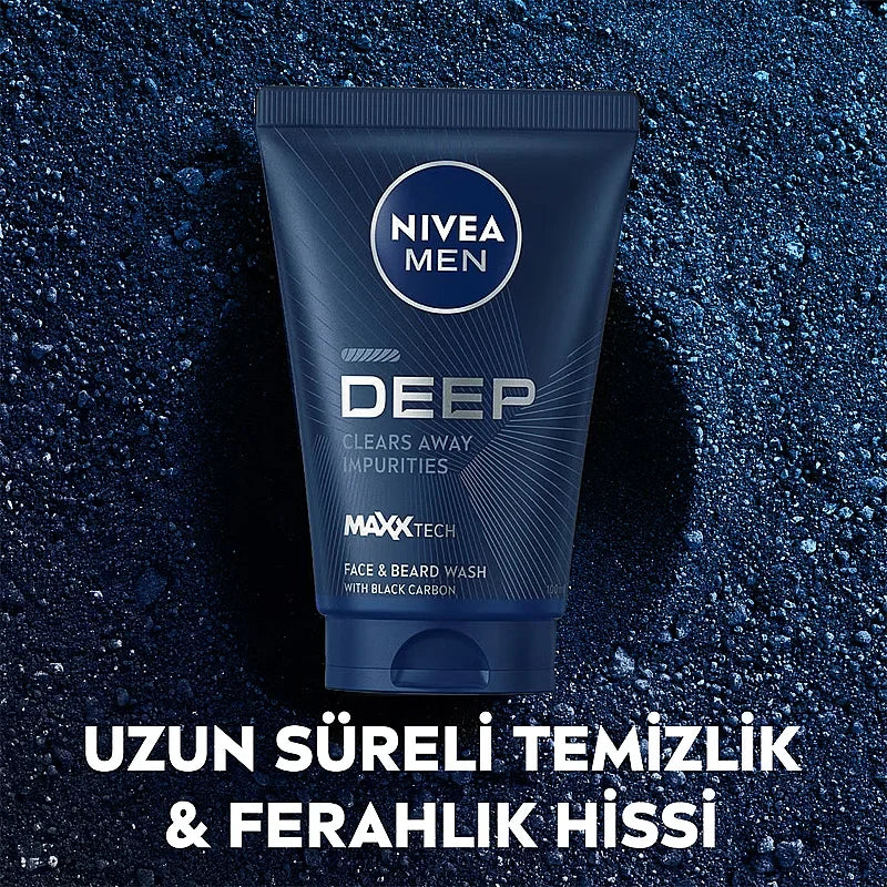 Nivea Men Deep Dimension Face &amp; Beard Wash Gel 100 ml
