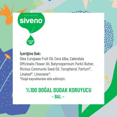 Siveno Natural Lip Care Balm with Honey &amp; Shea Butter - Cruelty-Free, Paraben-Free Lip Moisturizer