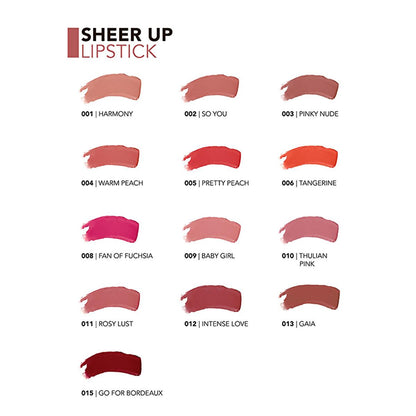 Flormar Sheer Up Moisturizing Lipstick - Pinky Nude: Natural Color, Glossy Finish, Hydrating Lip Color