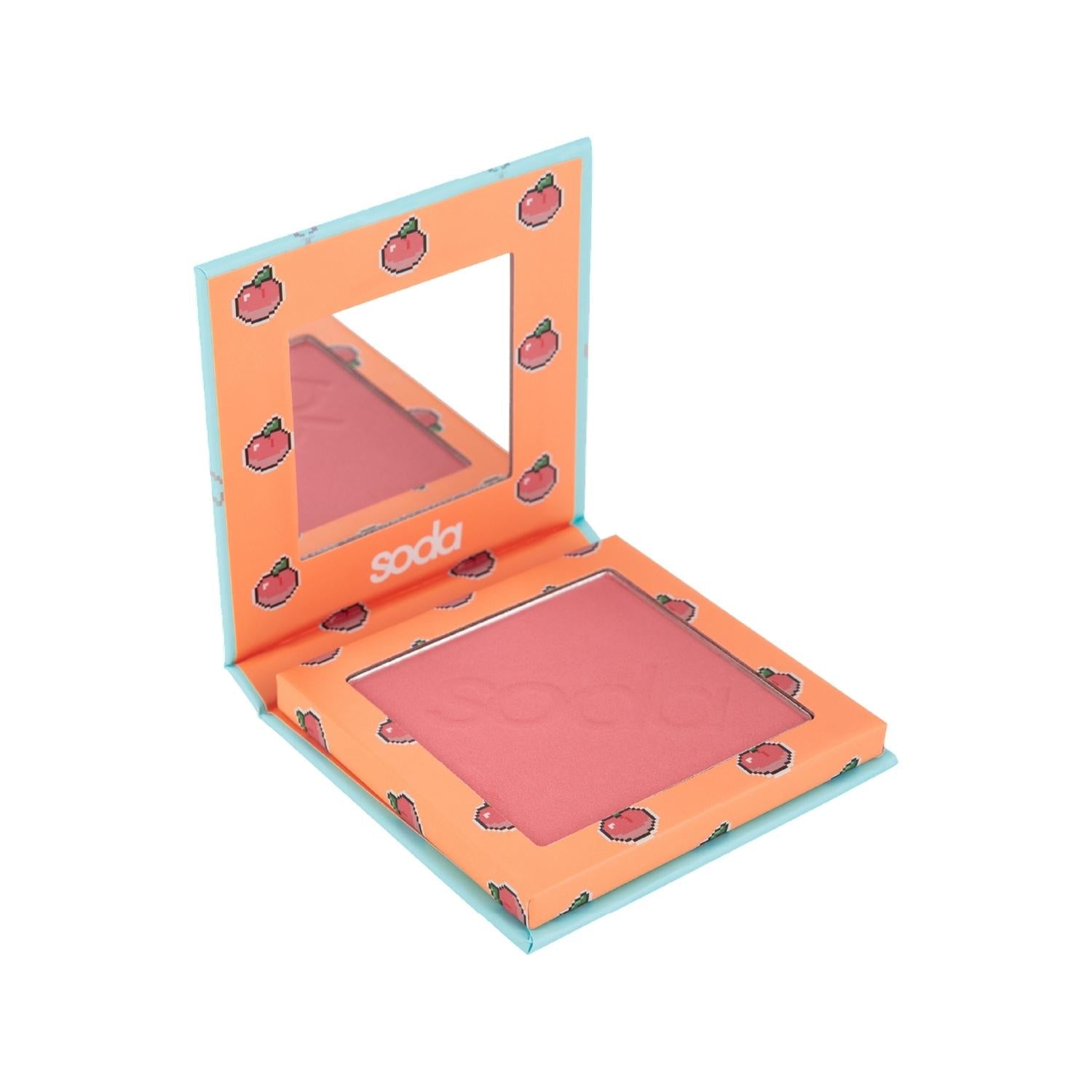 Soda Pressed Powder Blush - Perfect Peach Shade (103) - Natural Flush, Compact &amp; Travel-Friendly