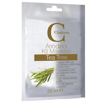 Claderm Tea Tree Purifying Clay Mask for Clear Skin 20 ml