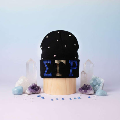 SGRHO Sorority Pride Black Bling Winter Beanie Hat