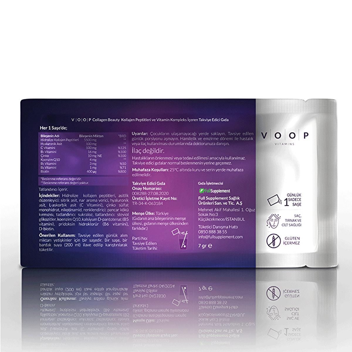 Voop Collagen Supplement - Anti-Aging Beauty Wellness with Hyaluronic Acid &amp; Biotin