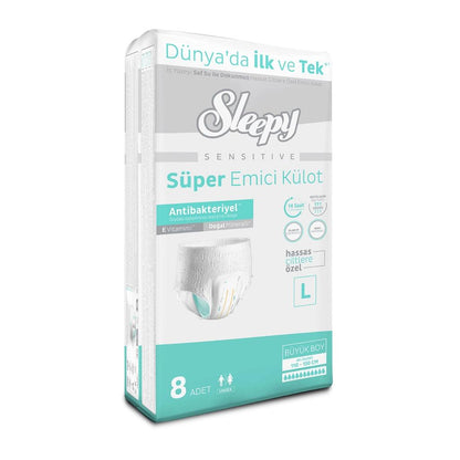 Sleepy Sensitive Super Absorbent Pants Large 8 Pack