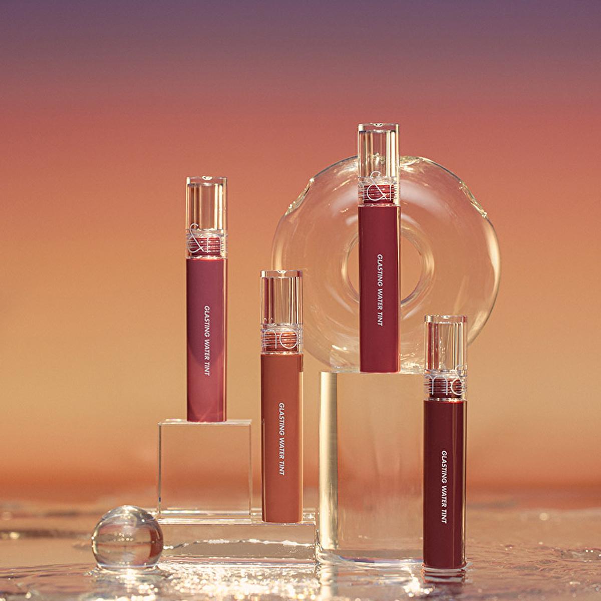 rom&amp;nd Glasting Water Tint: Get Glossy, Hydrated Lips with Non-Sticky Korean Lip Gloss - Rose Splash Color