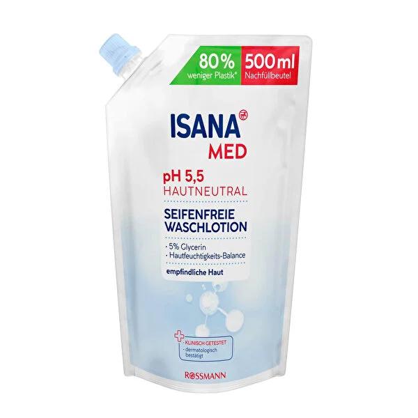 Isana Med: Gentle &amp; Vegan Face and Body Wash Lotion for Sensitive Skin | Dermatologically Tested, pH Balanced &amp; Fragrance Free