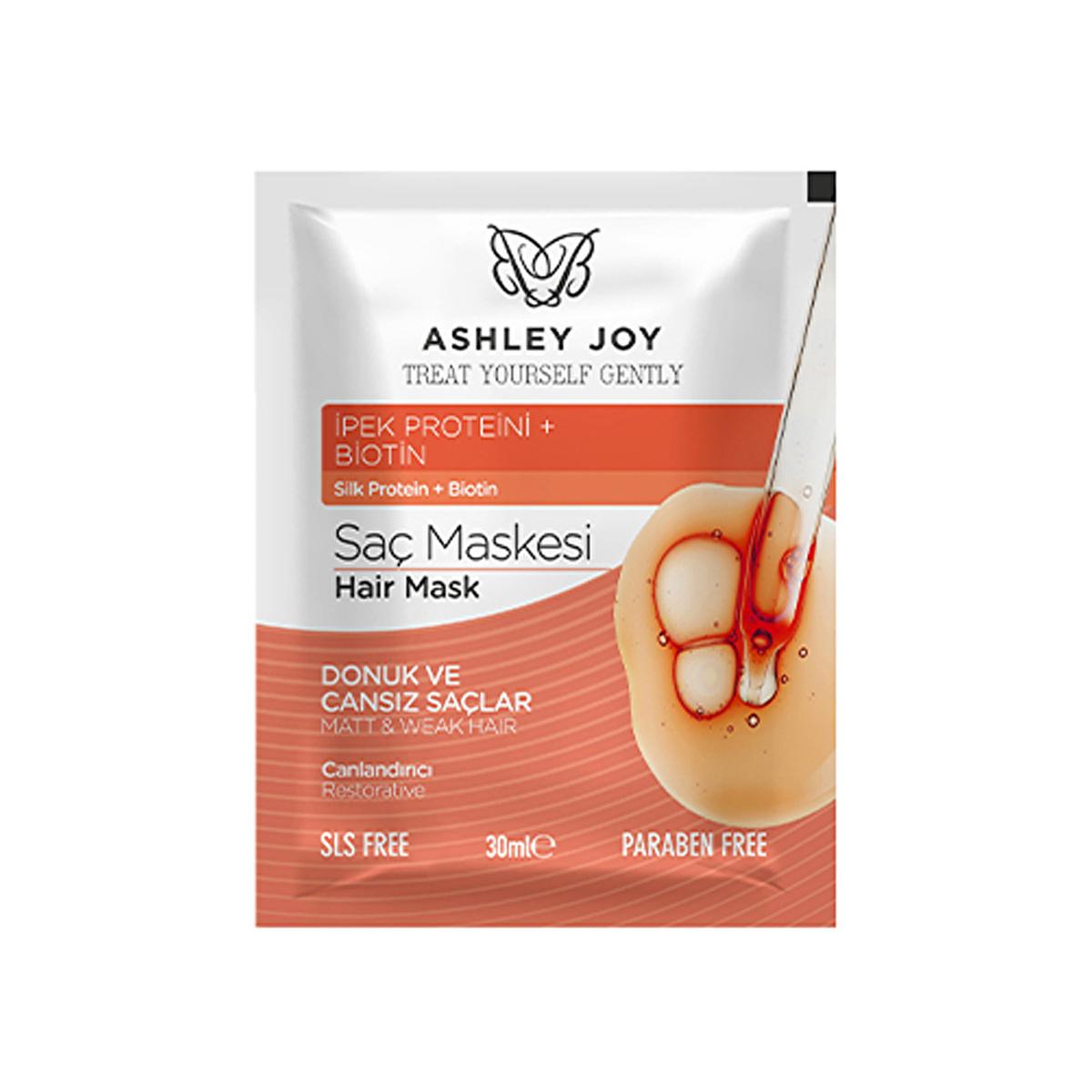 Ashley Joy Revitalizing Hair Mask: Silk Protein &amp; Biotin Treatment for Damaged Hair Repair (30ml)