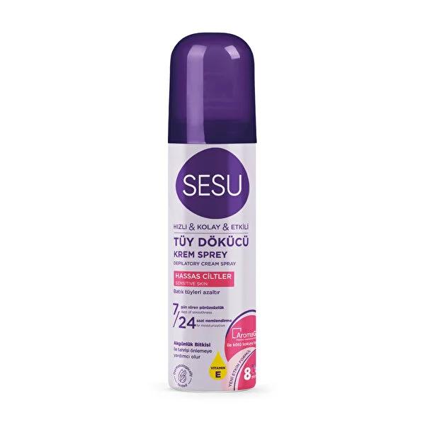 Sesu Hair Removal Foam for Sensitive Skin: Painless, Fast, &amp; Moisturizing - Vitamin E &amp; Aromaguard - 150ml