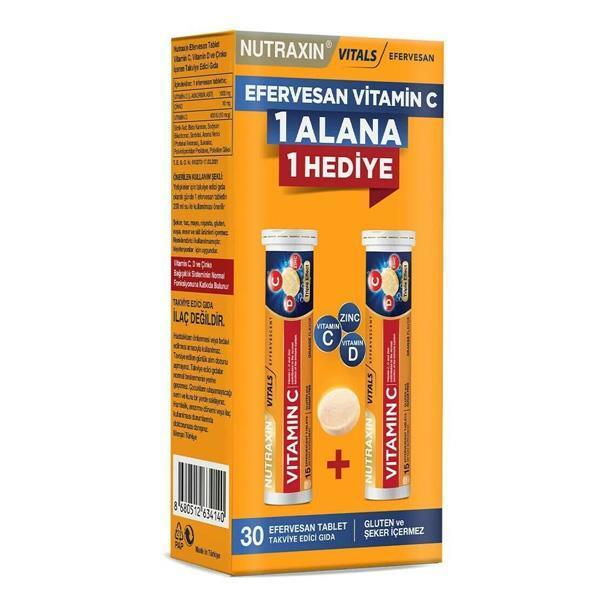 Nutraxin Vitamin C D Zinc Effervescent Tablets - 2 Pack: Supercharge Your Immunity with Vitamin C, D &amp; Zinc - Easy Absorption, Boost Bone Health &amp; Antioxidant Support
