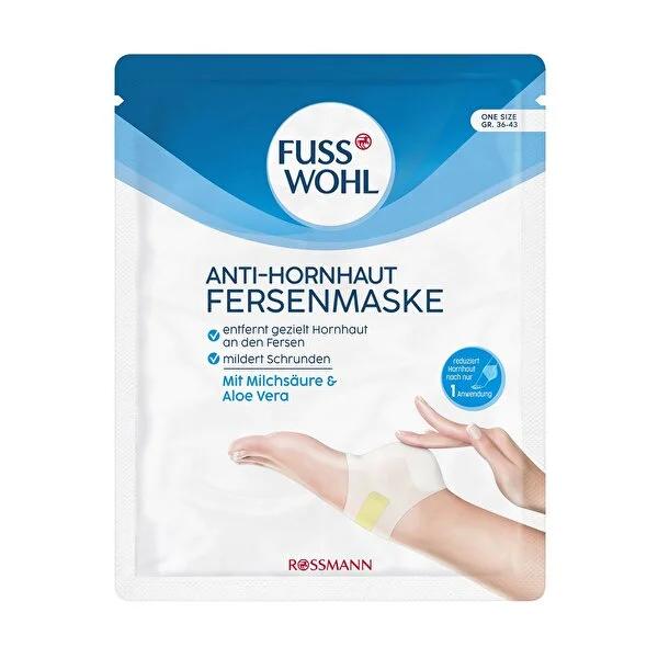 Fusswohl Heel Mask for Callus Prevention - Dermatologically Approved, Vegan, Lactic Acid &amp; Aloe Vera