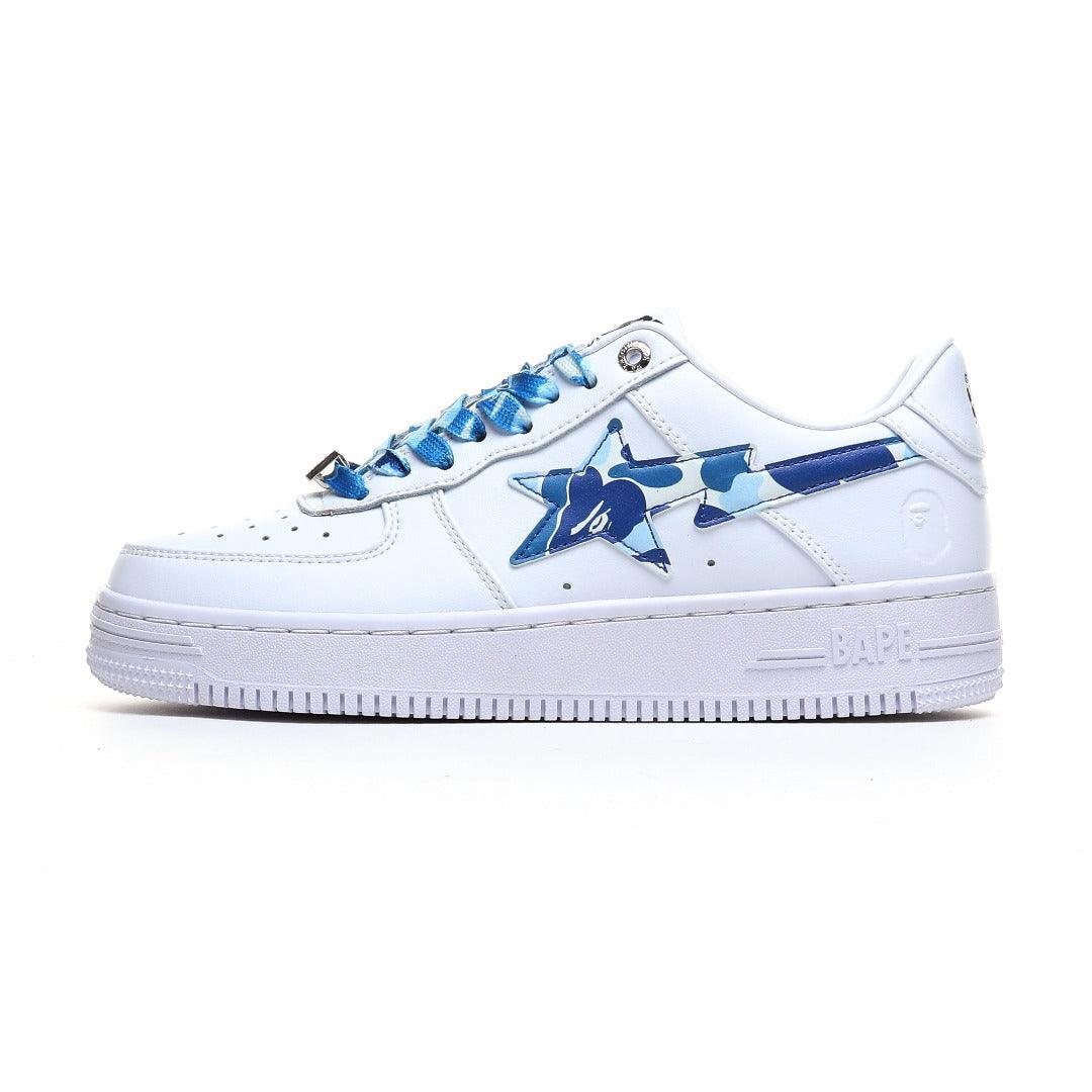 A Bathing Ape Bape Sta Low Camo White Blue Sneakers