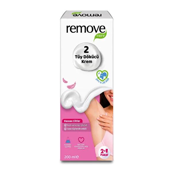 Remove Care Dermatologically Tested Hair Removal Cream for Sensitive Skin - 2x100ml, Gentle &amp; Effective