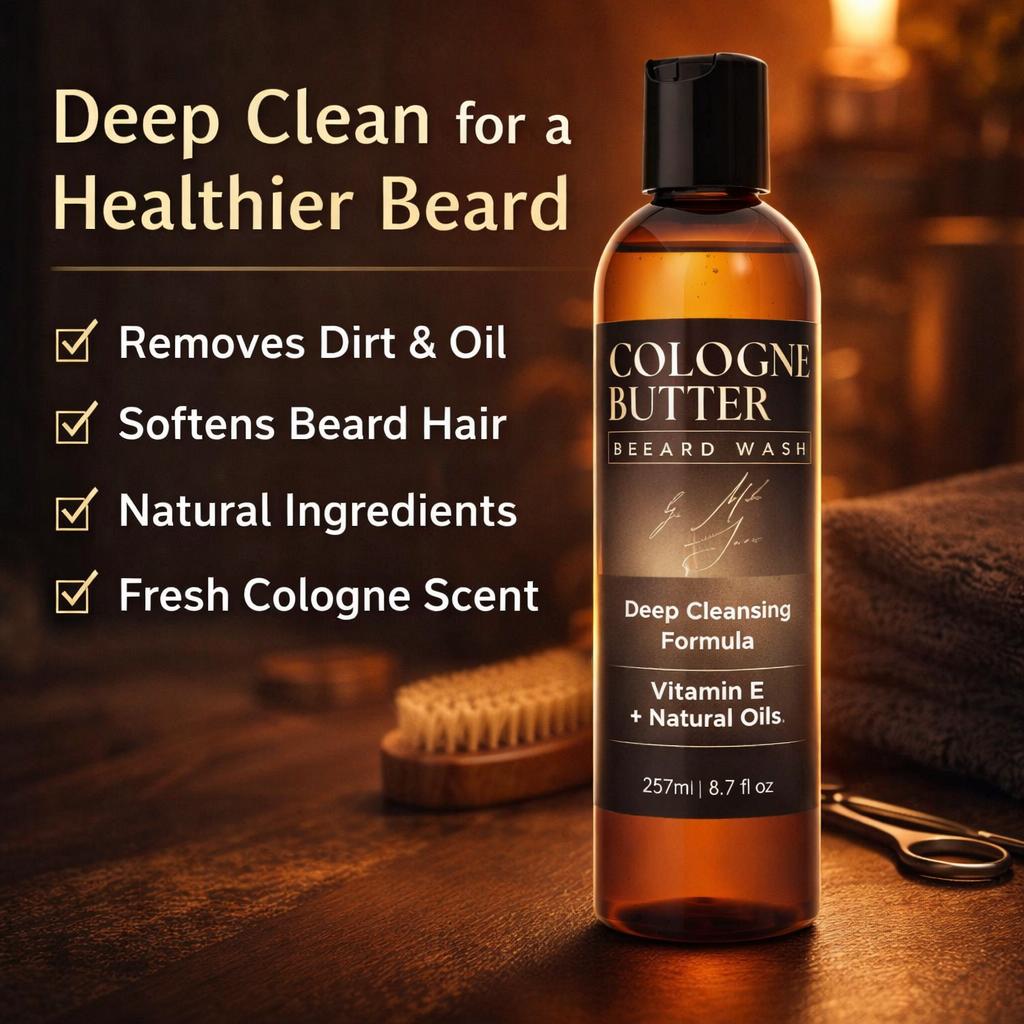 Cologne Butter Unscented Beard Wash for Men | Gentle Beard Cleanser for Daily Grooming &amp; Hydration &amp; Moisturizing