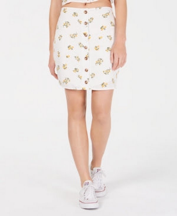 Polly &amp; Esther Juniors Button-Front Skirt ,Size Medium