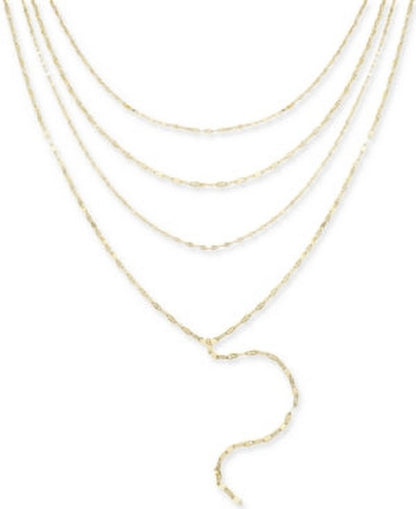 Inc International Concepts Gold-Tone Shimmer Chain Multi-Row Necklace, 16 + 3""