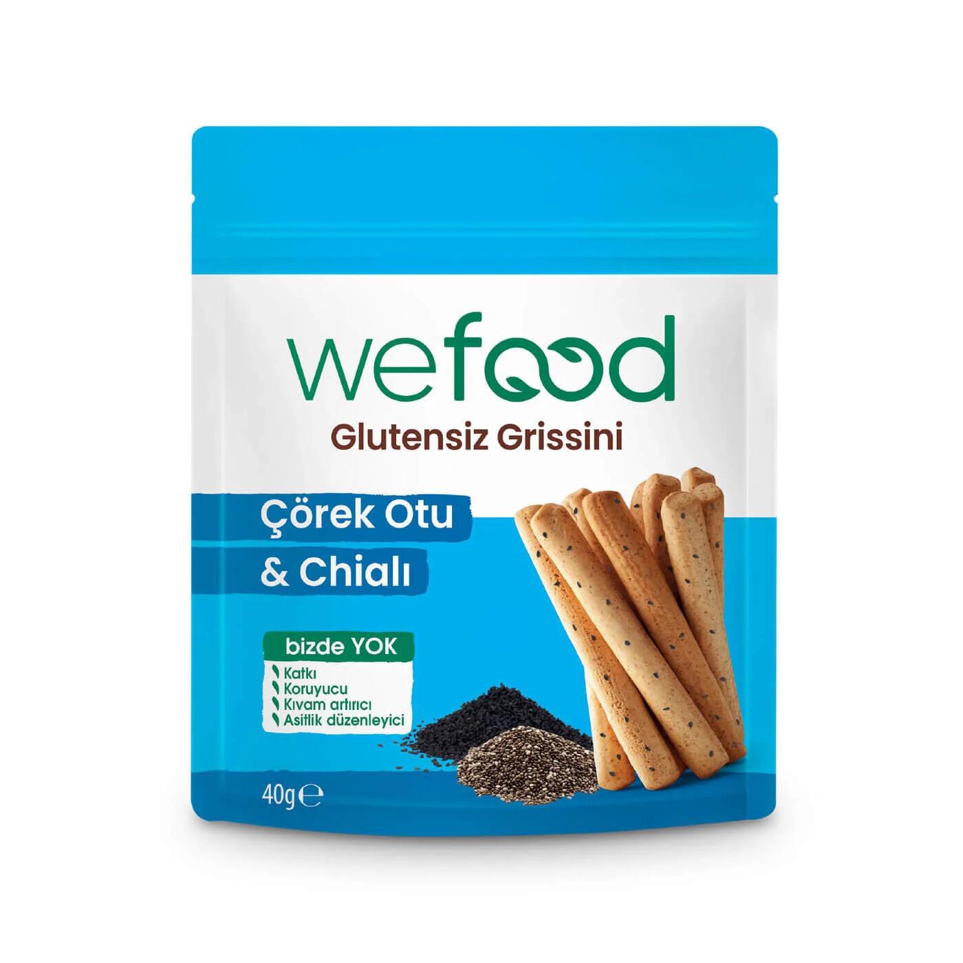 Wefood Gluten-Free Grissini with Black Cumin &amp; Chia 40g