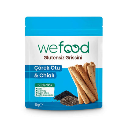 Wefood Gluten-Free Grissini with Black Cumin &amp; Chia 40g