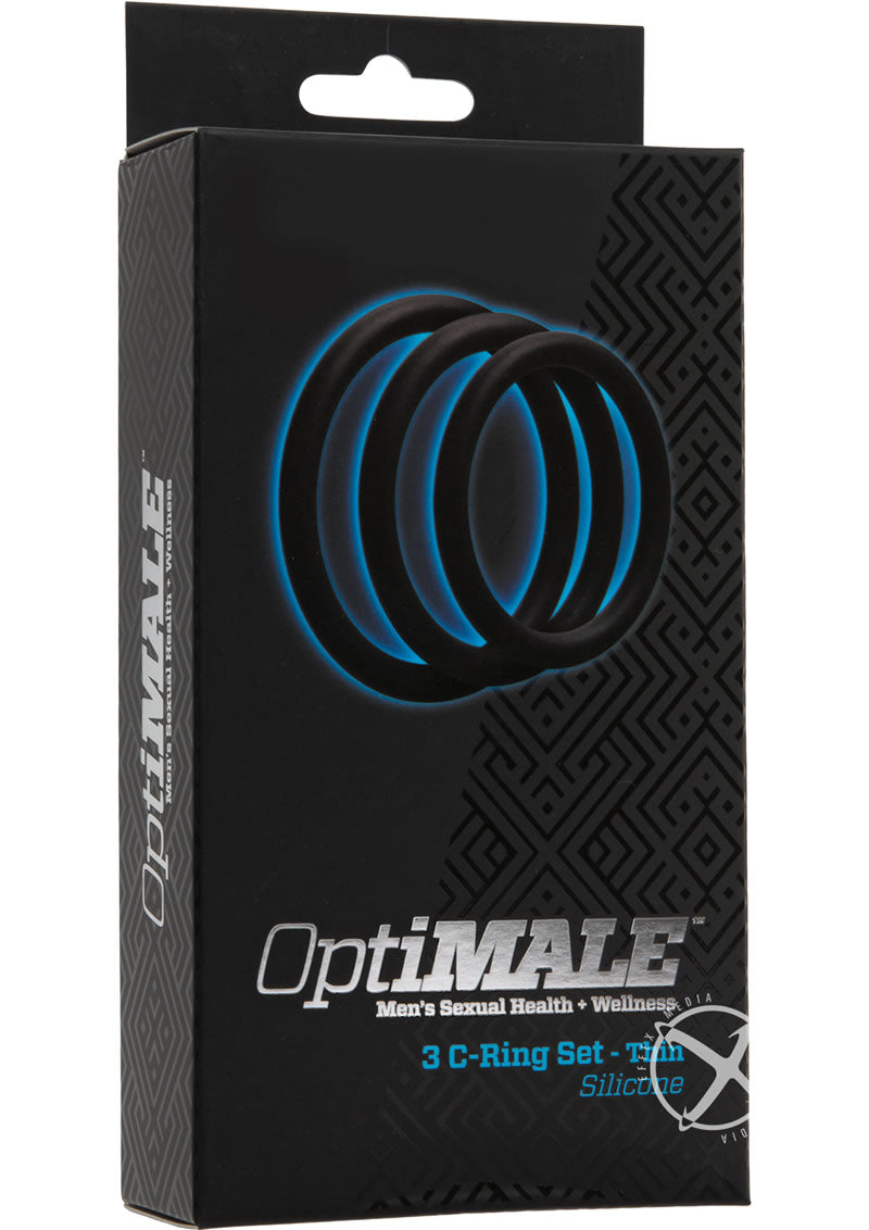 OptiMALE 3 C Ring Set Thin Silicone Cock Ring