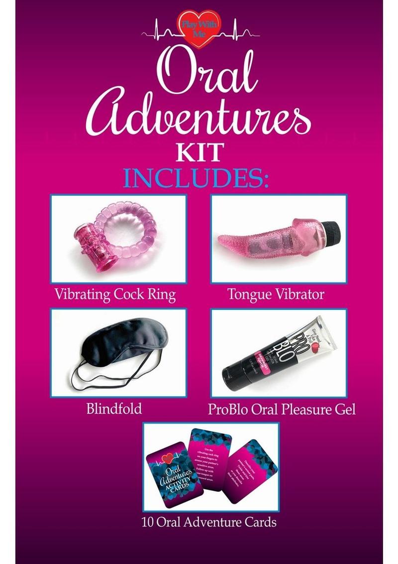 Oral Adventures Kit Vibrating Cock Ring Tongue Vibrator And Gel