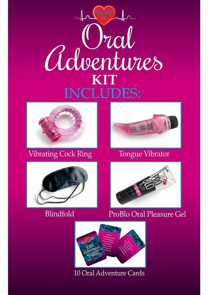 Oral Adventures Kit Vibrating Cock Ring Tongue Vibrator And Gel