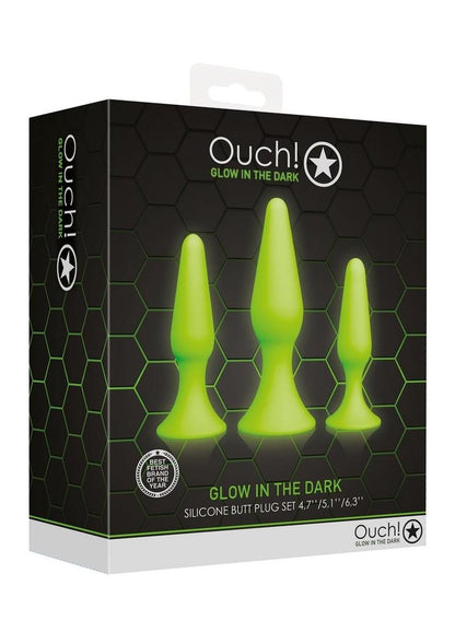 Ouch Glow in the Dark Silicone Butt Plug Set